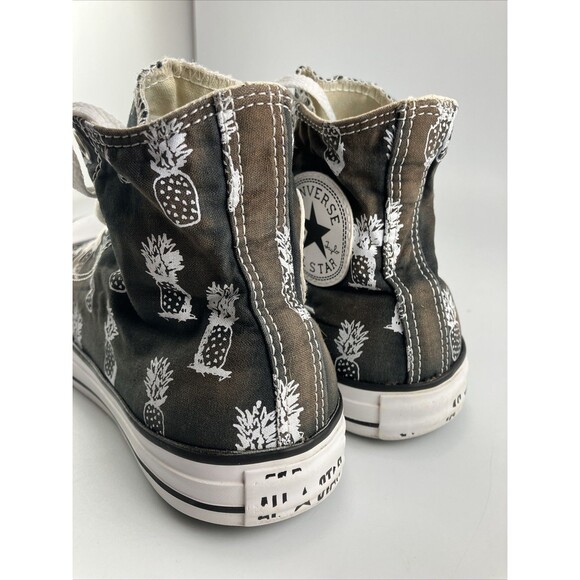 Converse Chuck Taylor All Star Unisex Black White Pineapple Print Shoes - Size 8 - Picture 3 of 9